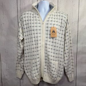 Alpaca Fina Mens Alpaca Wool Grandpa Zip Cardigan Cozy Knit Sweater Made in Peru